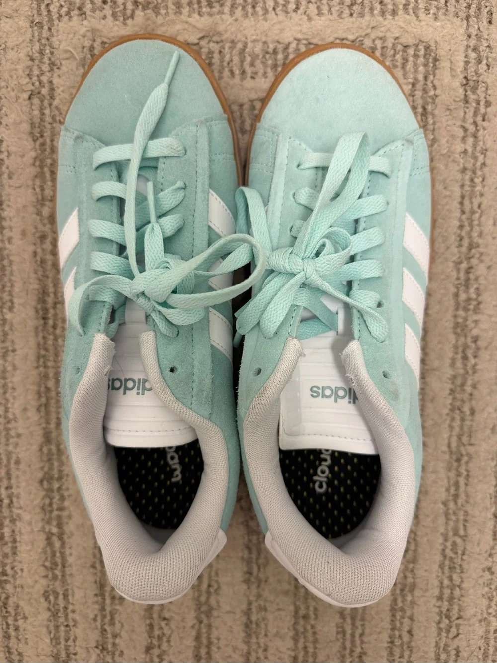 adidas Gazelle Sneakers in Aqua with White Stripes